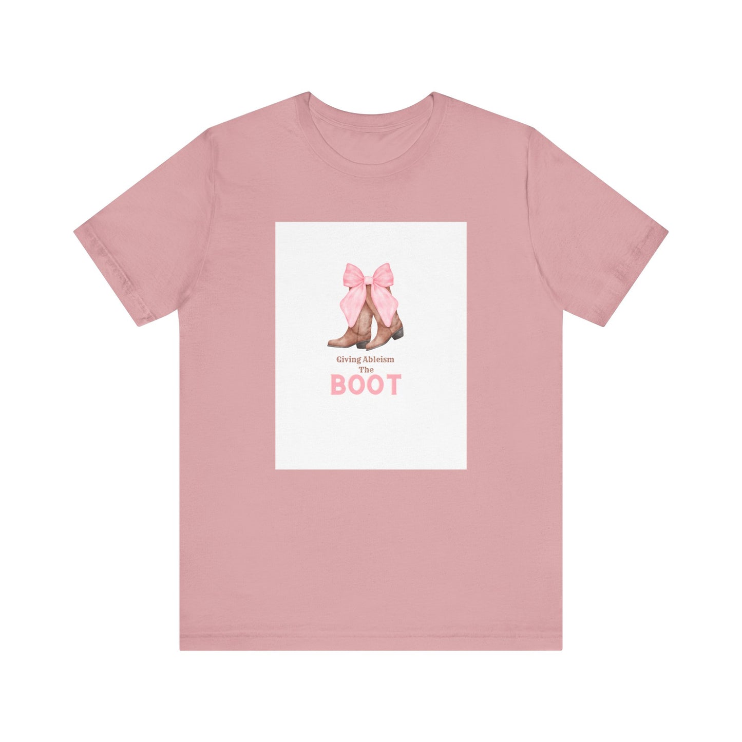 Giving Ableism The Boot Adult Tee | Cowgirl Boot Pattern