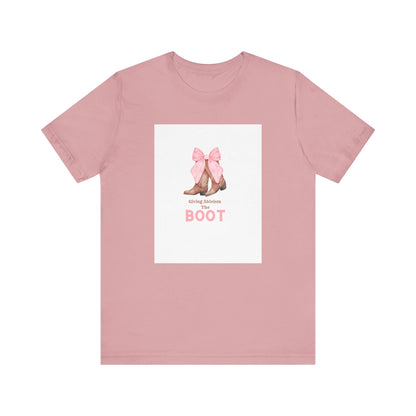 Giving Ableism The Boot Adult Tee | Cowgirl Boot Pattern