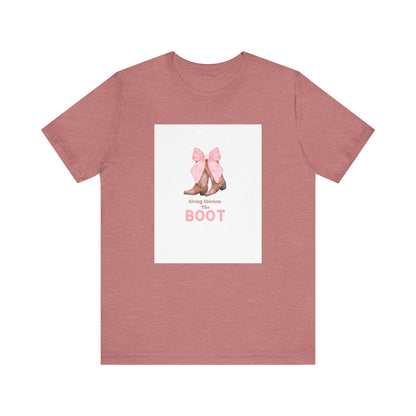 Giving Ableism The Boot Adult Tee | Cowgirl Boot Pattern