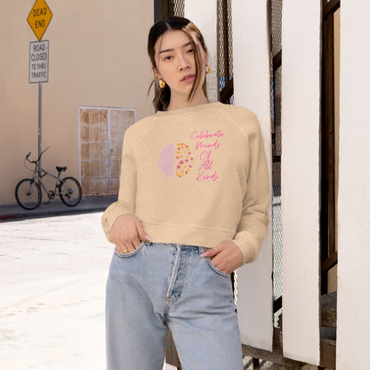 Celebrate Minds Of All Kinds Women's Cropped Fleece Pullover