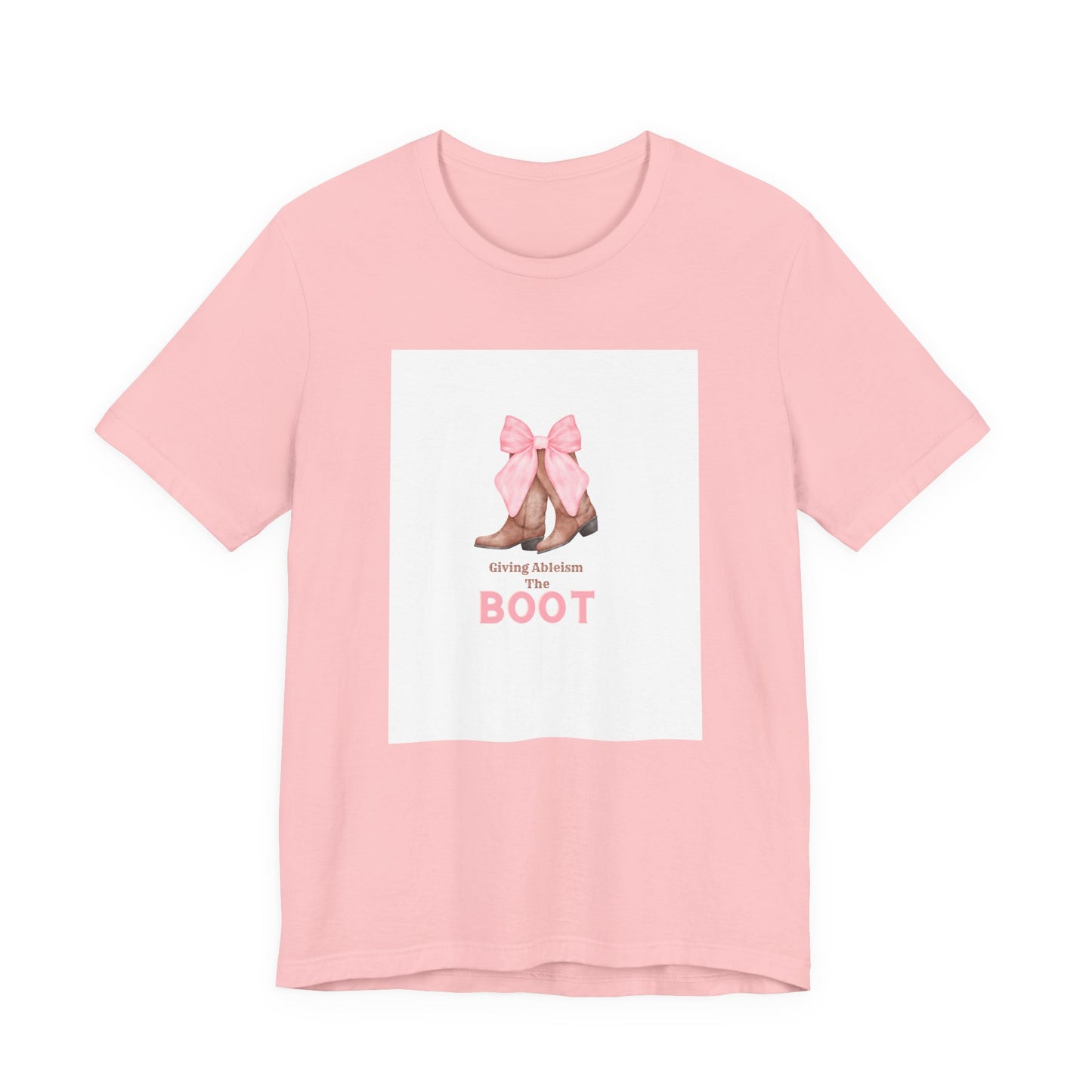 Giving Ableism The Boot Adult Tee | Cowgirl Boot Pattern