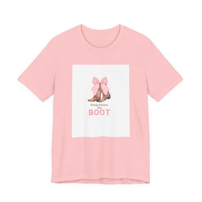 Giving Ableism The Boot Adult Tee | Cowgirl Boot Pattern