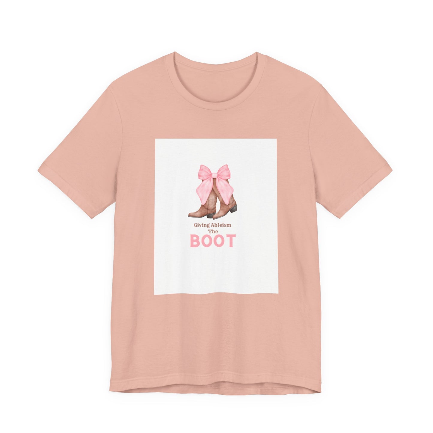 Giving Ableism The Boot Adult Tee | Cowgirl Boot Pattern