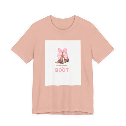 Giving Ableism The Boot Adult Tee | Cowgirl Boot Pattern