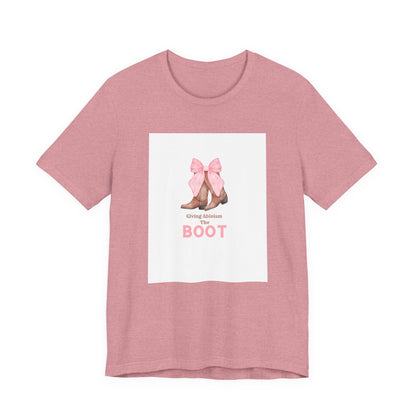 Giving Ableism The Boot Adult Tee | Cowgirl Boot Pattern