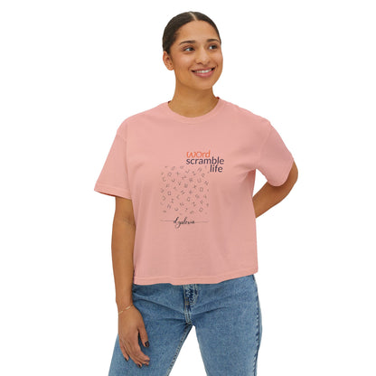 Word Scramble Life for Dyslexia Awareness Boxy Tee