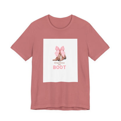 Giving Ableism The Boot Adult Tee | Cowgirl Boot Pattern