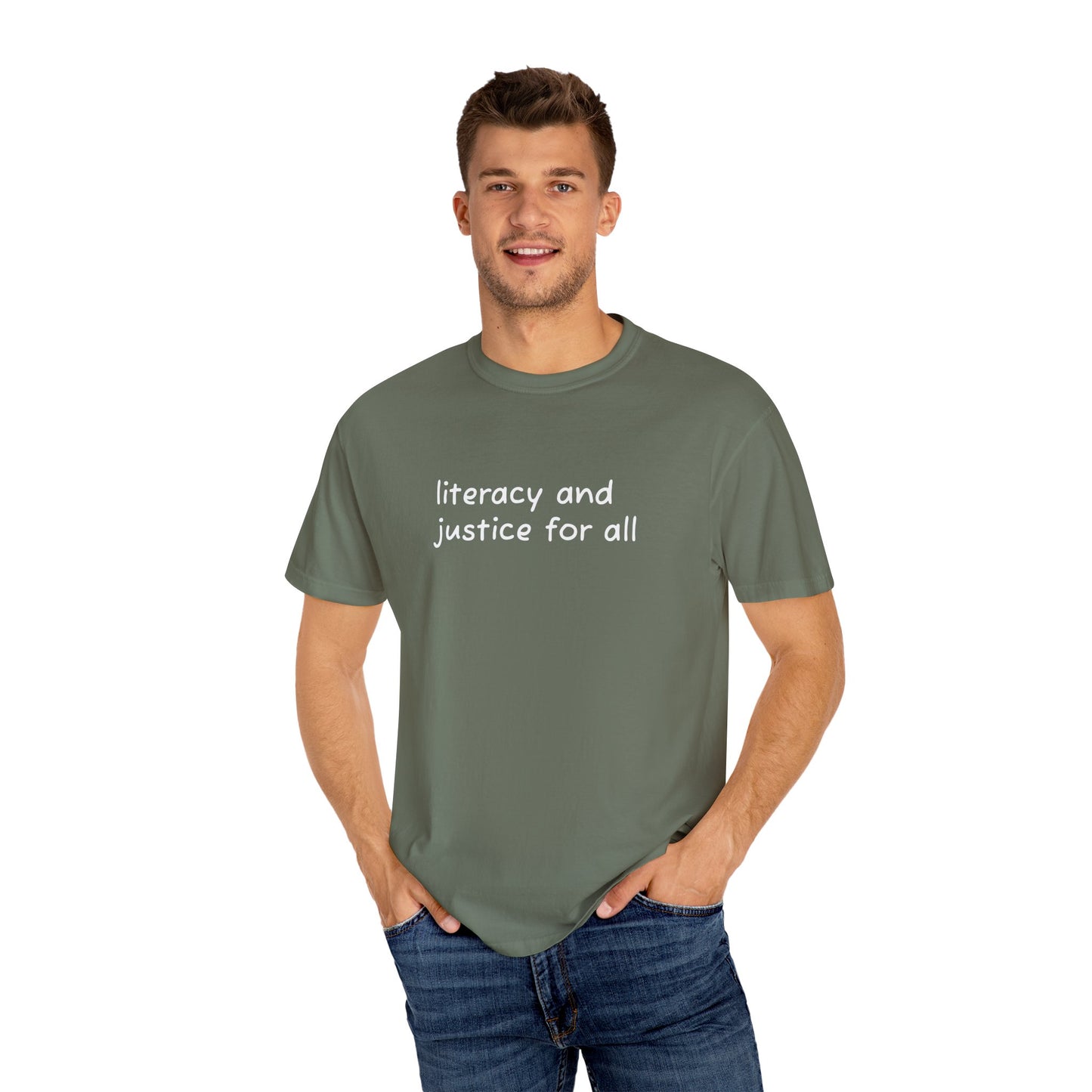 Literacy and Justice for All Comfort Colors Unisex Tee