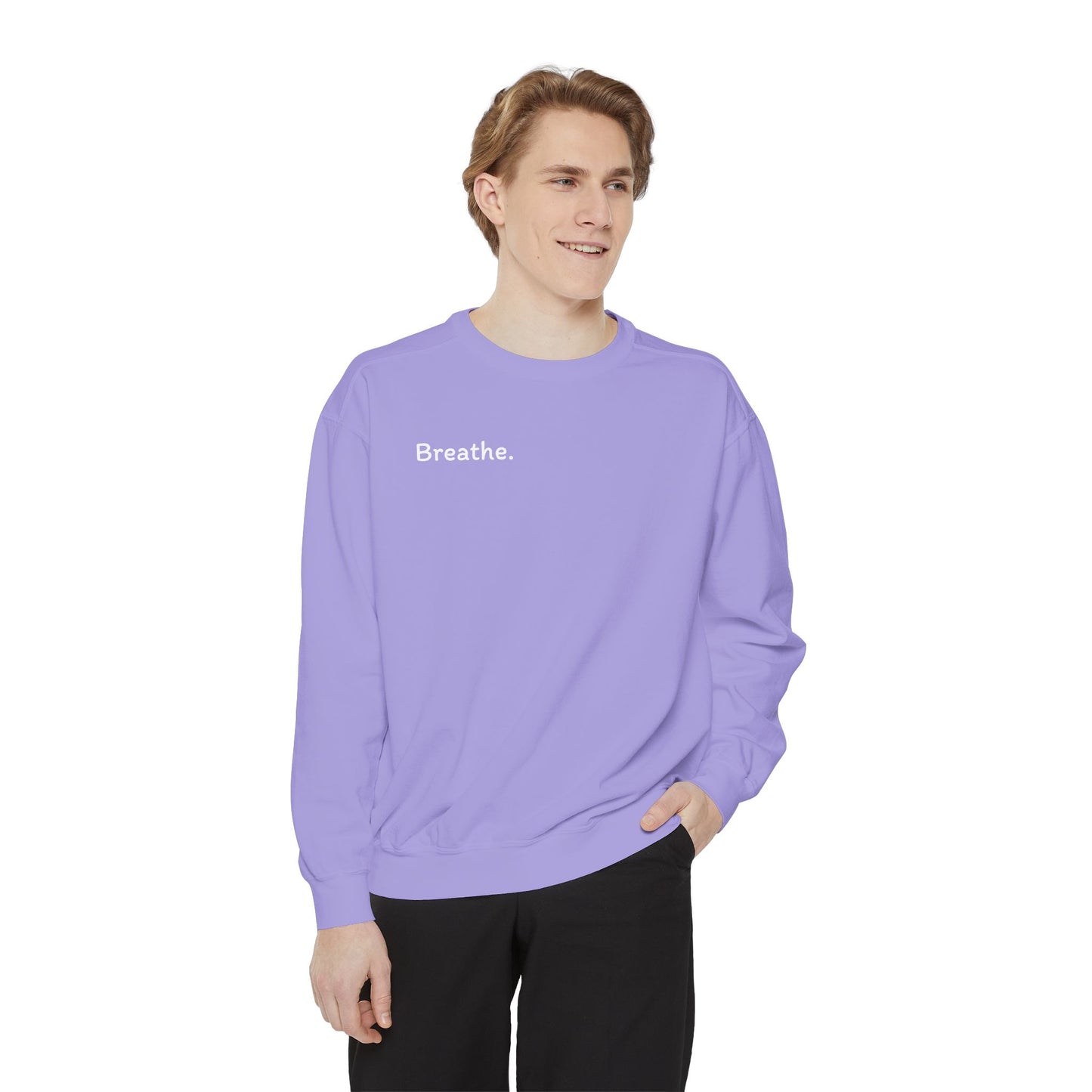 Breathe. (Front) This is Your Reminder to Unclench Your Jaw (Back) Unisex Sweatshirt