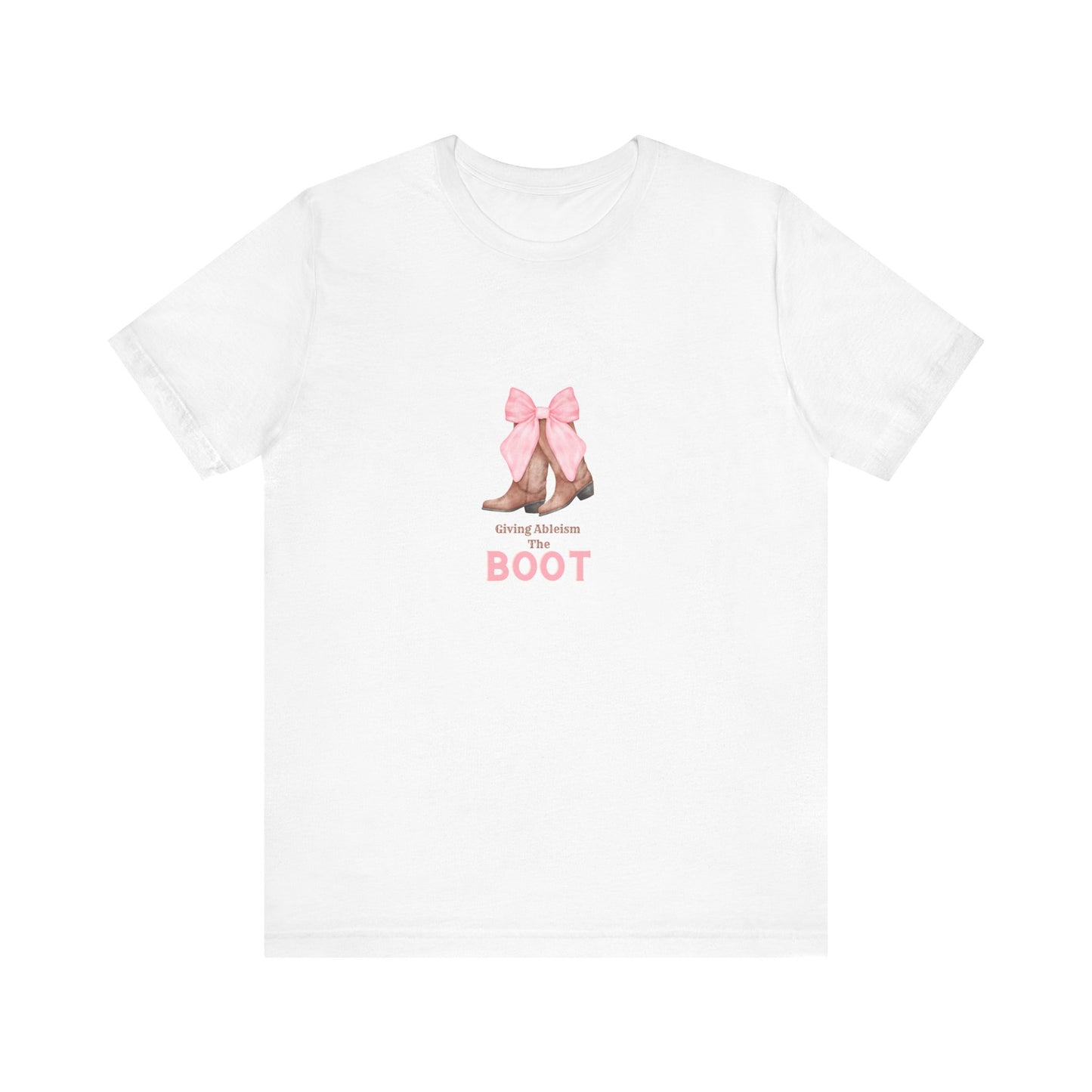 Giving Ableism The Boot Adult Tee | Cowgirl Boot Pattern