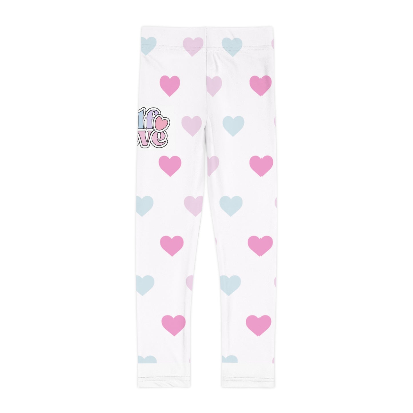 Self Love Heart Patterned Kids Leggings