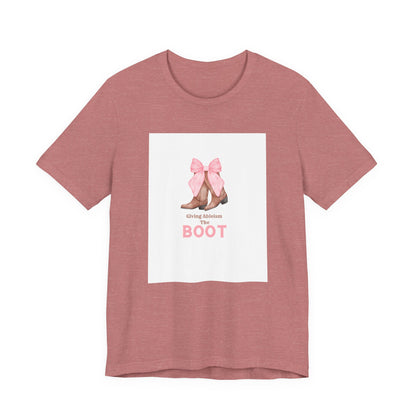 Giving Ableism The Boot Adult Tee | Cowgirl Boot Pattern