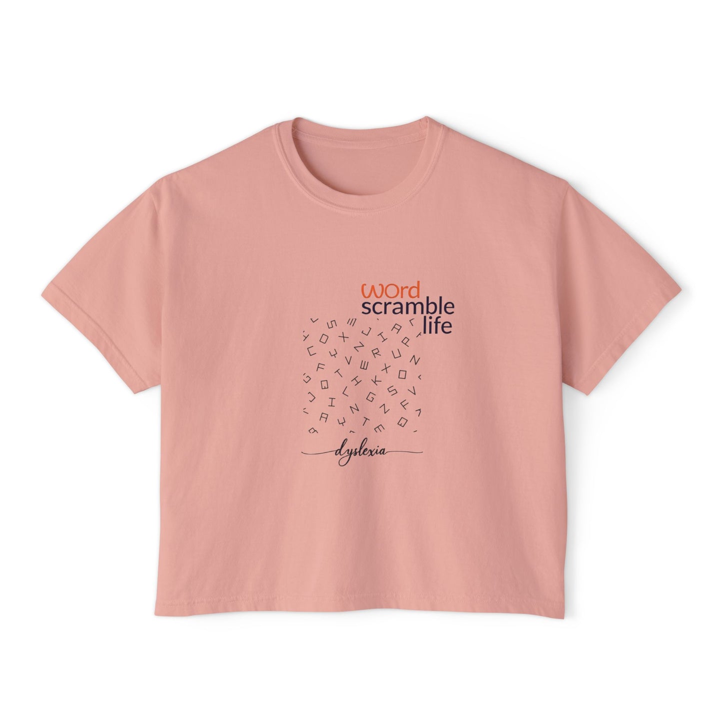 Word Scramble Life for Dyslexia Awareness Boxy Tee