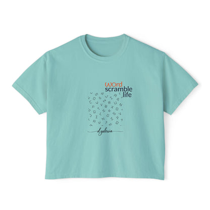 Word Scramble Life for Dyslexia Awareness Boxy Tee