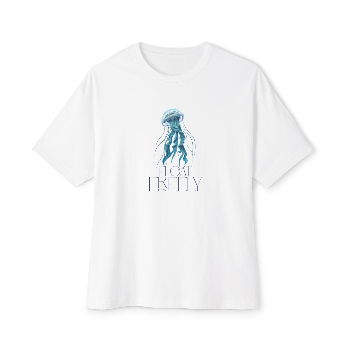 Floating Jellyfish Unisex Oversized Tee, Relaxed Fit Shirt, Nautical Graphic Tee, Gift for Ocean Lovers, Chill Summer Outfits