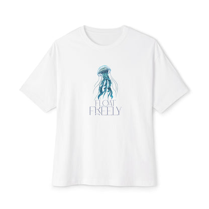 Floating Jellyfish Unisex Oversized Tee, Relaxed Fit Shirt, Nautical Graphic Tee, Gift for Ocean Lovers, Chill Summer Outfits