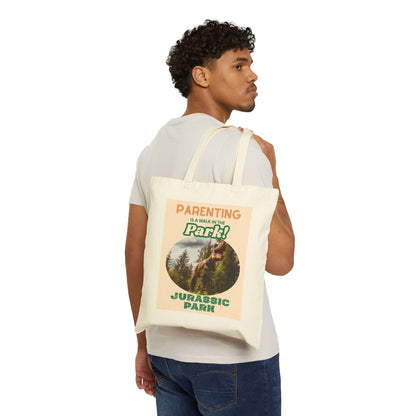 Parenting is a walk in the park/ Jurassic Park Canvas Tote Bag