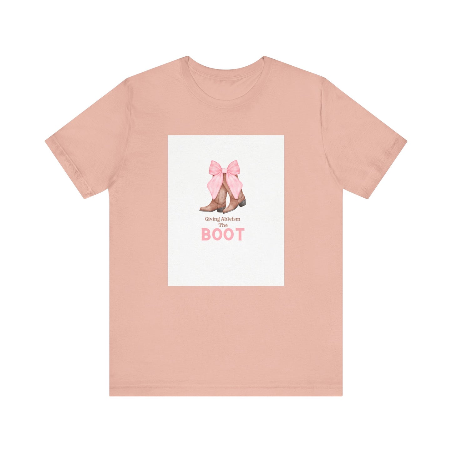 Giving Ableism The Boot Adult Tee | Cowgirl Boot Pattern