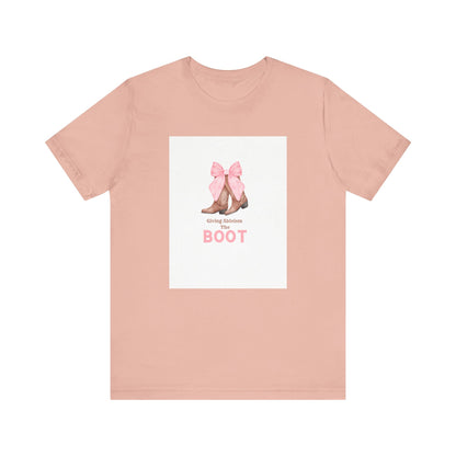 Giving Ableism The Boot Adult Tee | Cowgirl Boot Pattern