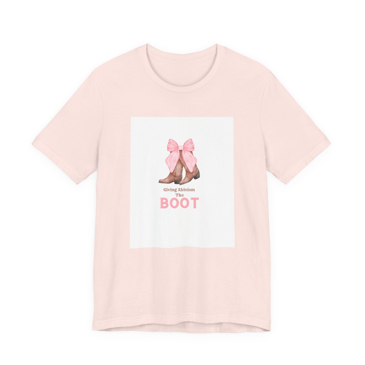 Giving Ableism The Boot Adult Tee | Cowgirl Boot Pattern