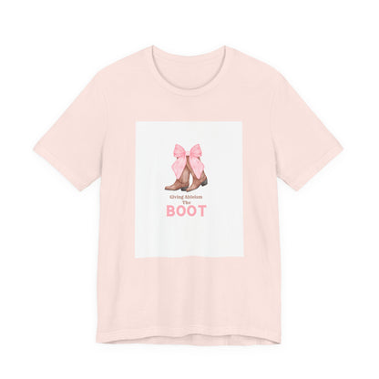 Giving Ableism The Boot Adult Tee | Cowgirl Boot Pattern