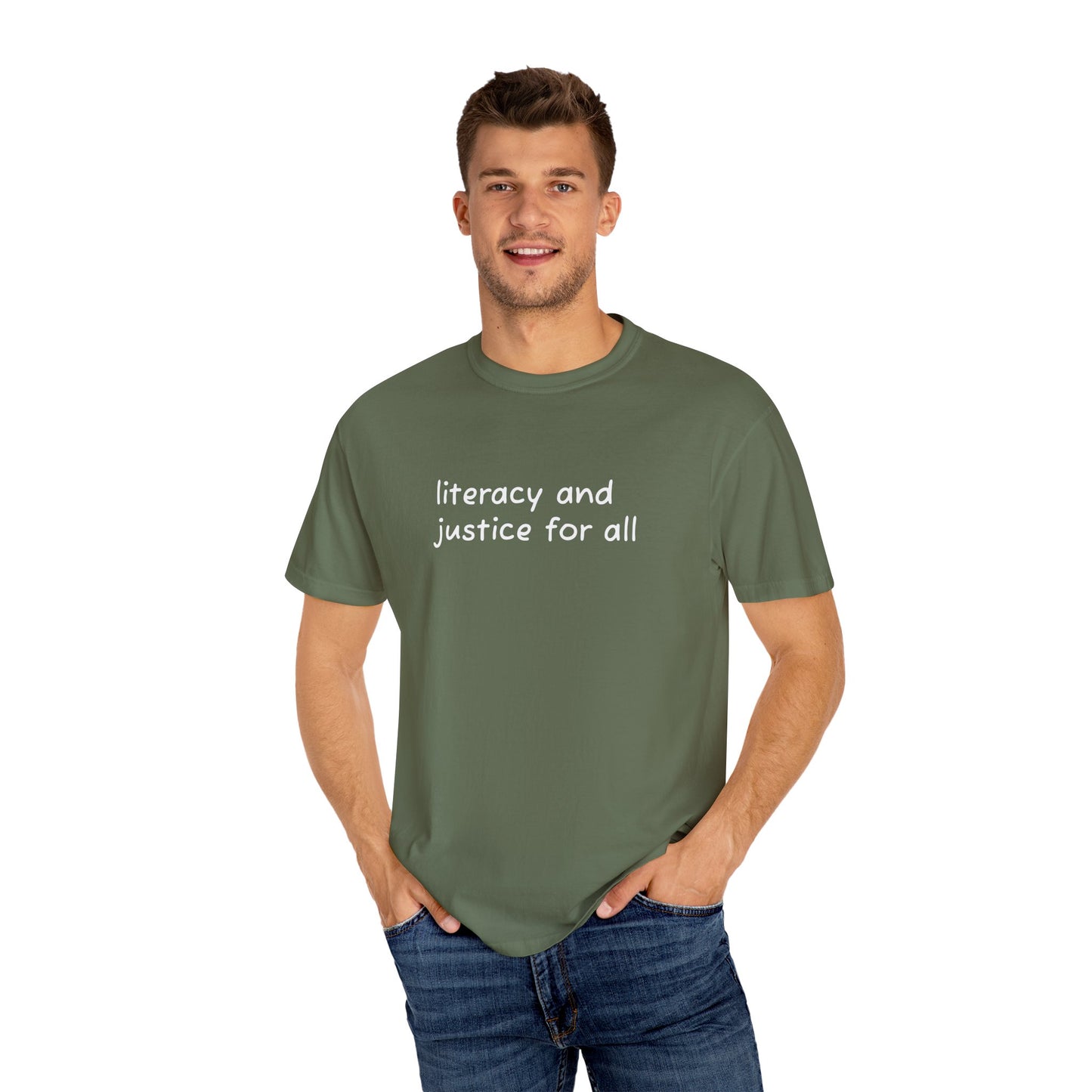 Literacy and Justice for All Comfort Colors Unisex Tee