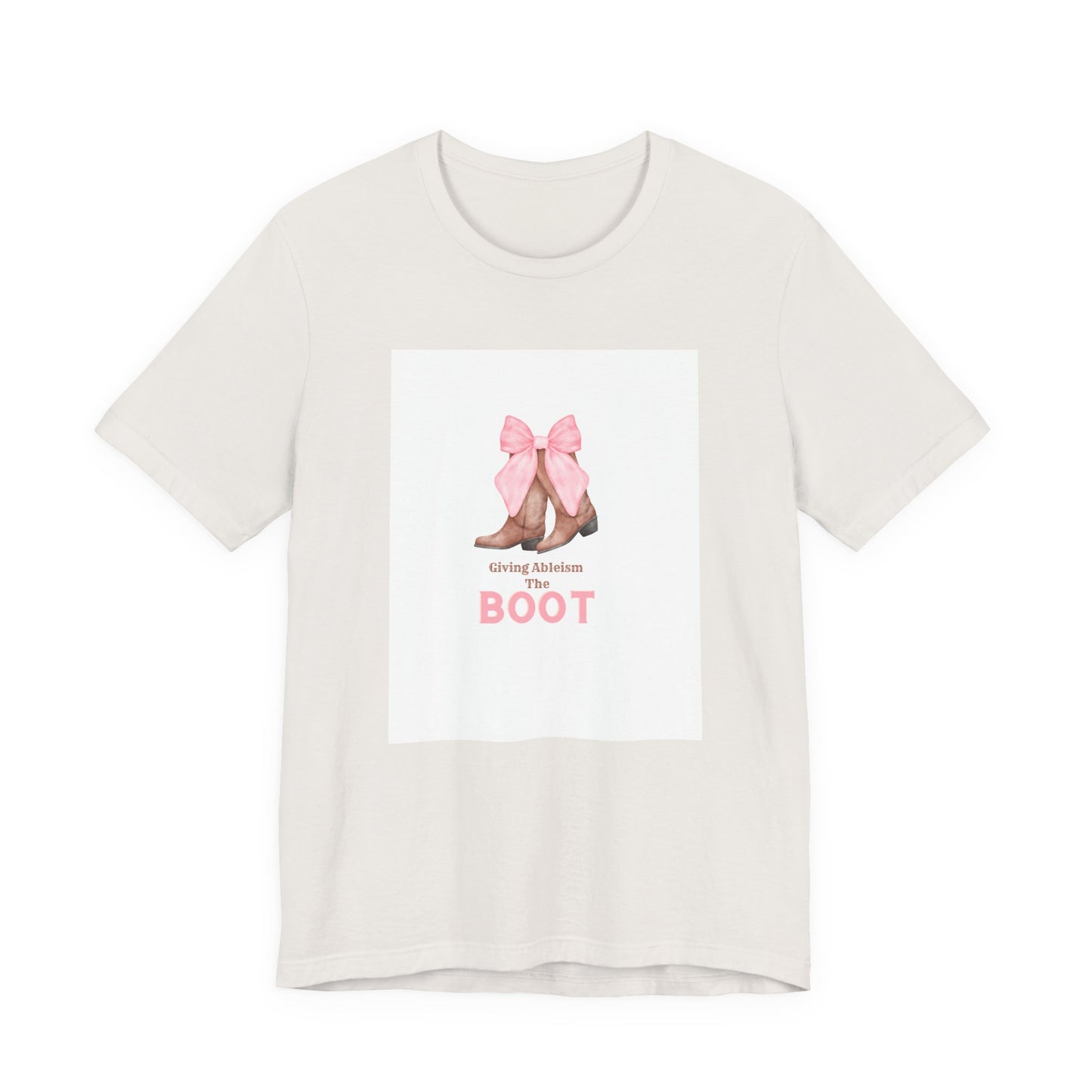 Giving Ableism The Boot Adult Tee | Cowgirl Boot Pattern
