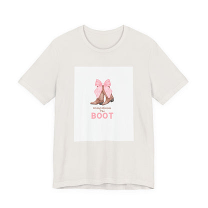 Giving Ableism The Boot Adult Tee | Cowgirl Boot Pattern