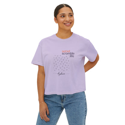 Word Scramble Life for Dyslexia Awareness Boxy Tee
