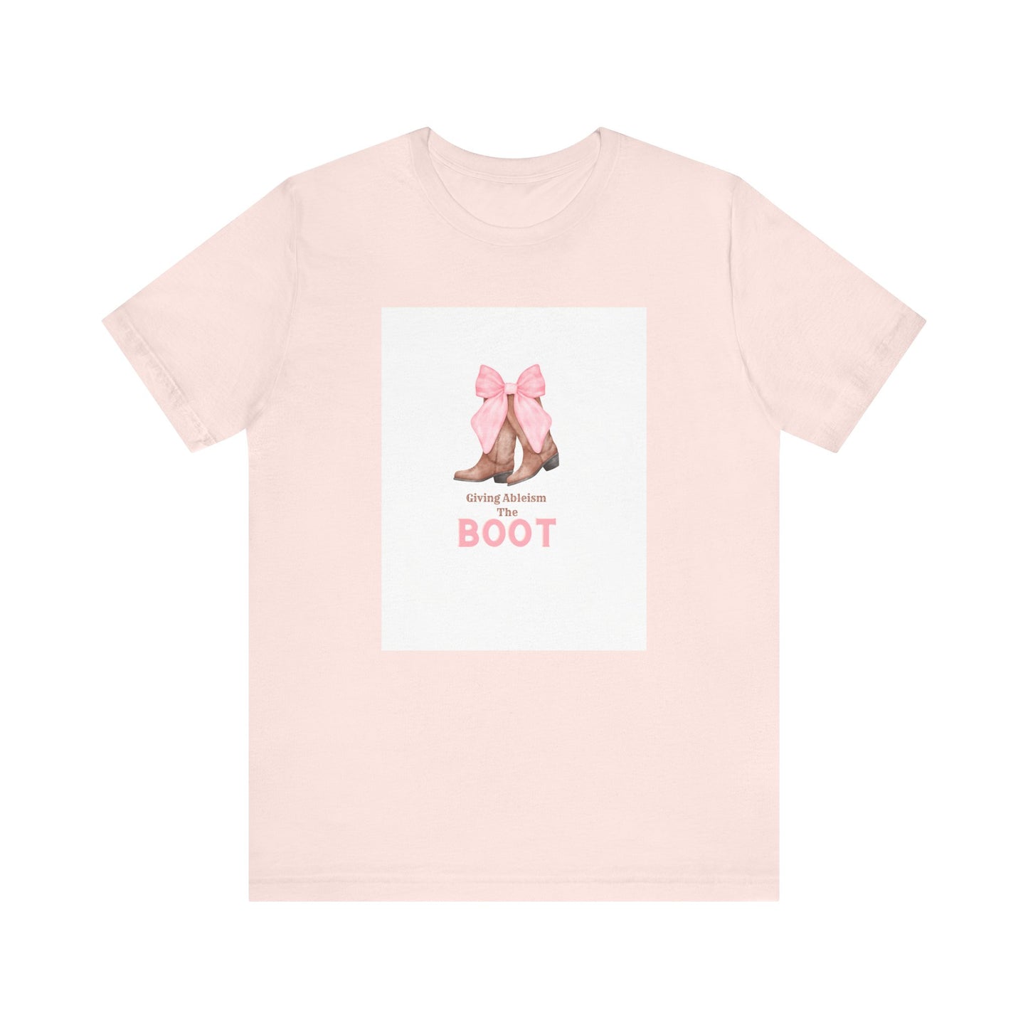 Giving Ableism The Boot Adult Tee | Cowgirl Boot Pattern
