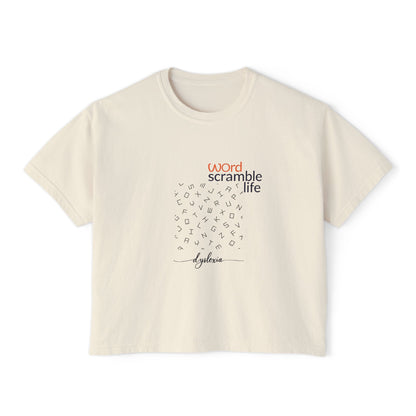 Word Scramble Life for Dyslexia Awareness Boxy Tee