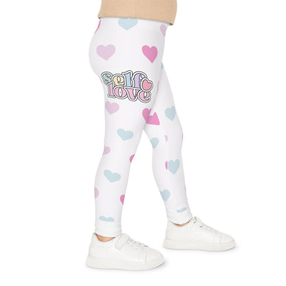 Self Love Heart Patterned Kids Leggings