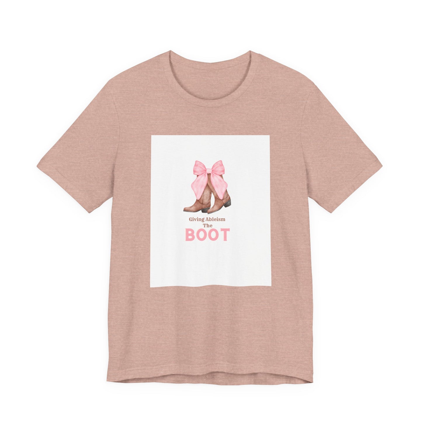 Giving Ableism The Boot Adult Tee | Cowgirl Boot Pattern