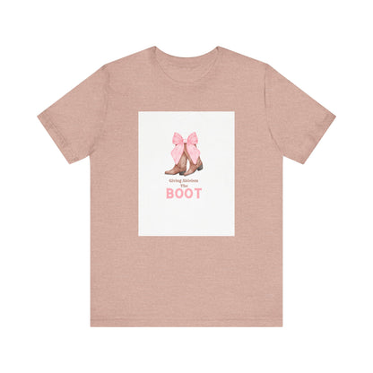 Giving Ableism The Boot Adult Tee | Cowgirl Boot Pattern