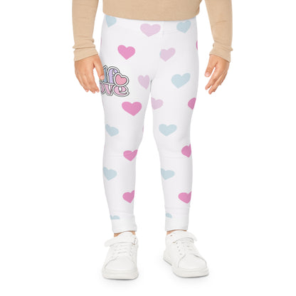 Self Love Heart Patterned Kids Leggings