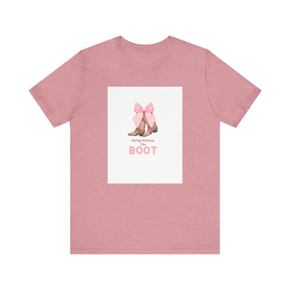 Giving Ableism The Boot Adult Tee | Cowgirl Boot Pattern