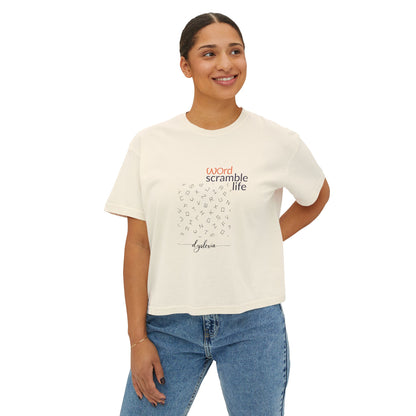 Word Scramble Life for Dyslexia Awareness Boxy Tee