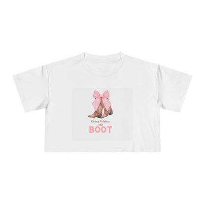 Giving Ableism The Boot Adult Crop Tee | Cowgirl Boot Design