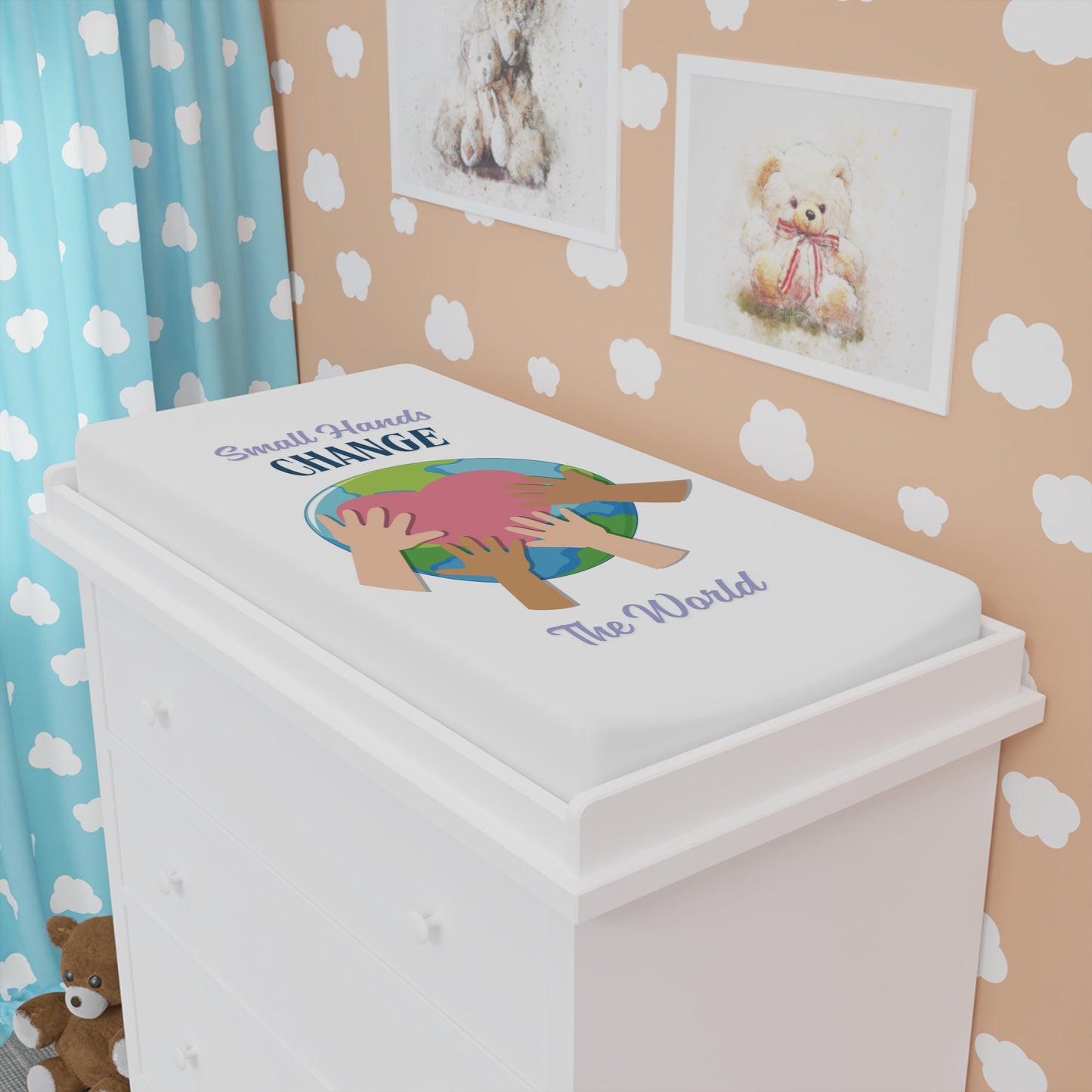 Small Hands Change The World Baby Changing Pad Cover