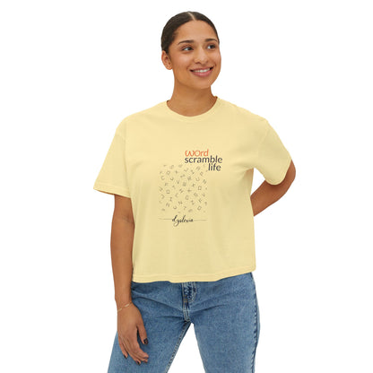 Word Scramble Life for Dyslexia Awareness Boxy Tee