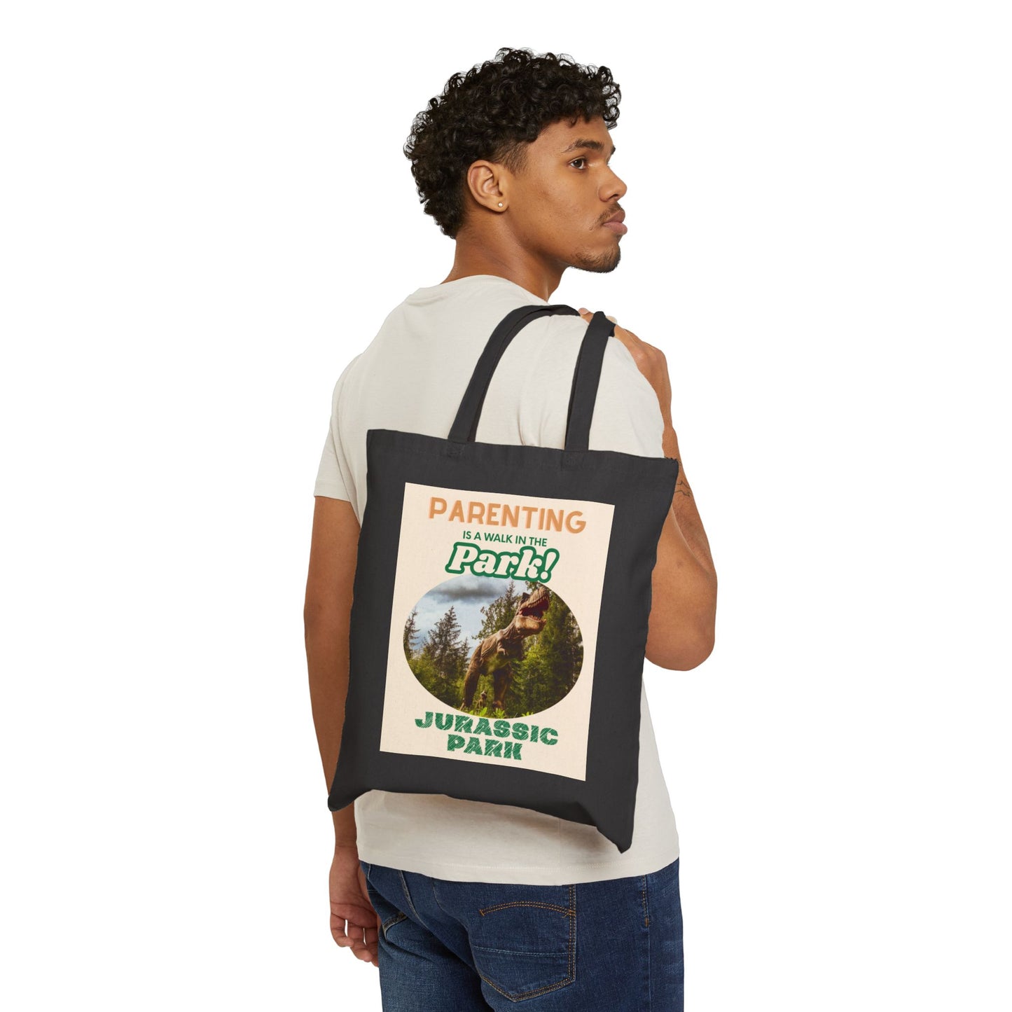 Parenting is a walk in the park/ Jurassic Park Canvas Tote Bag