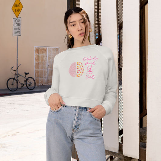 Celebrate Minds Of All Kinds Women's Cropped Fleece Pullover