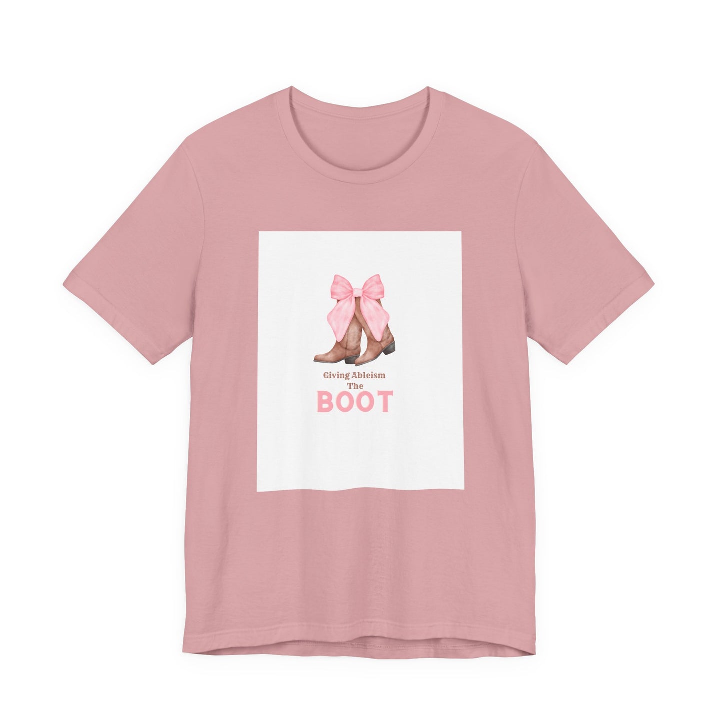 Giving Ableism The Boot Adult Tee | Cowgirl Boot Pattern