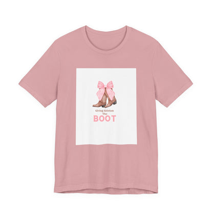 Giving Ableism The Boot Adult Tee | Cowgirl Boot Pattern