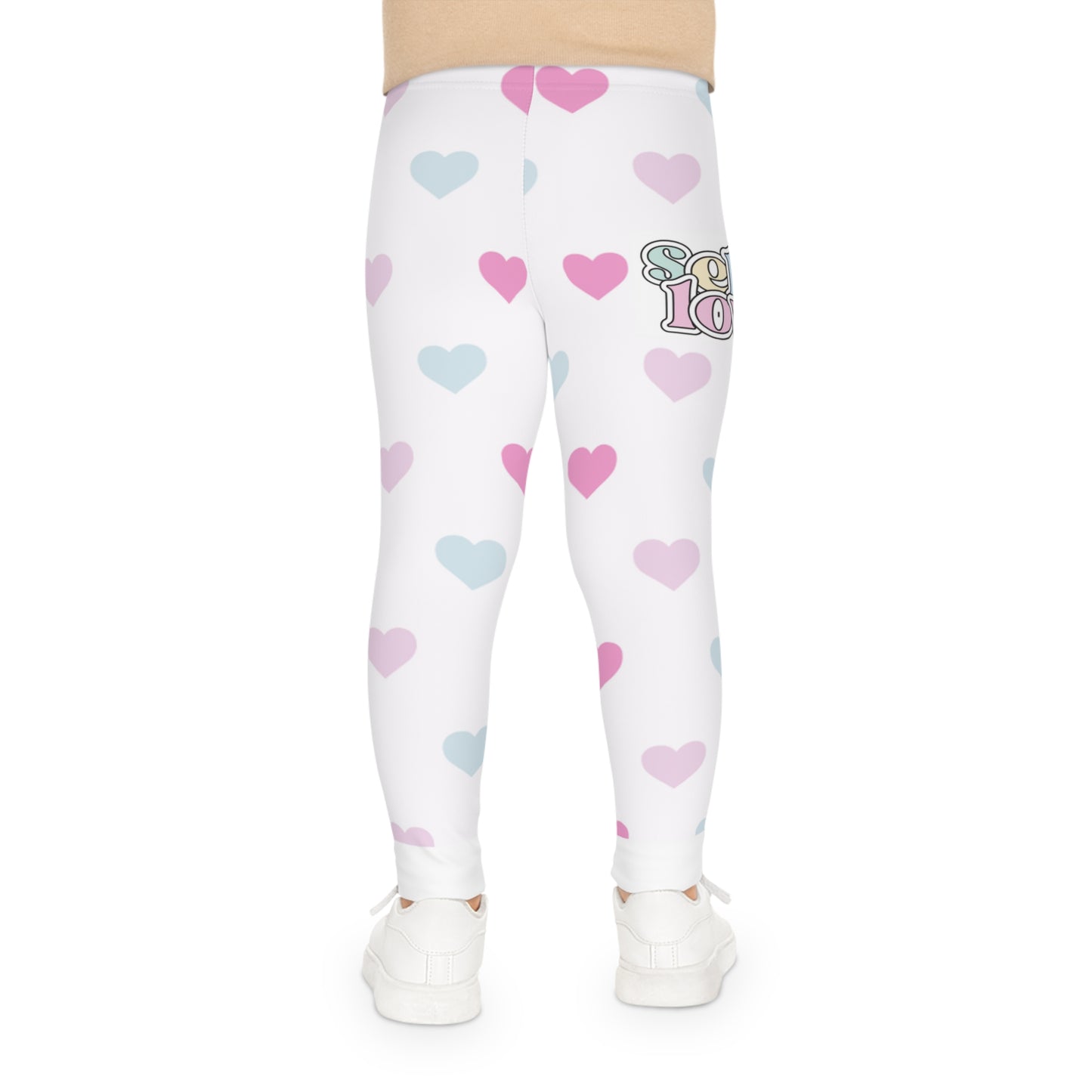 Self Love Heart Patterned Kids Leggings