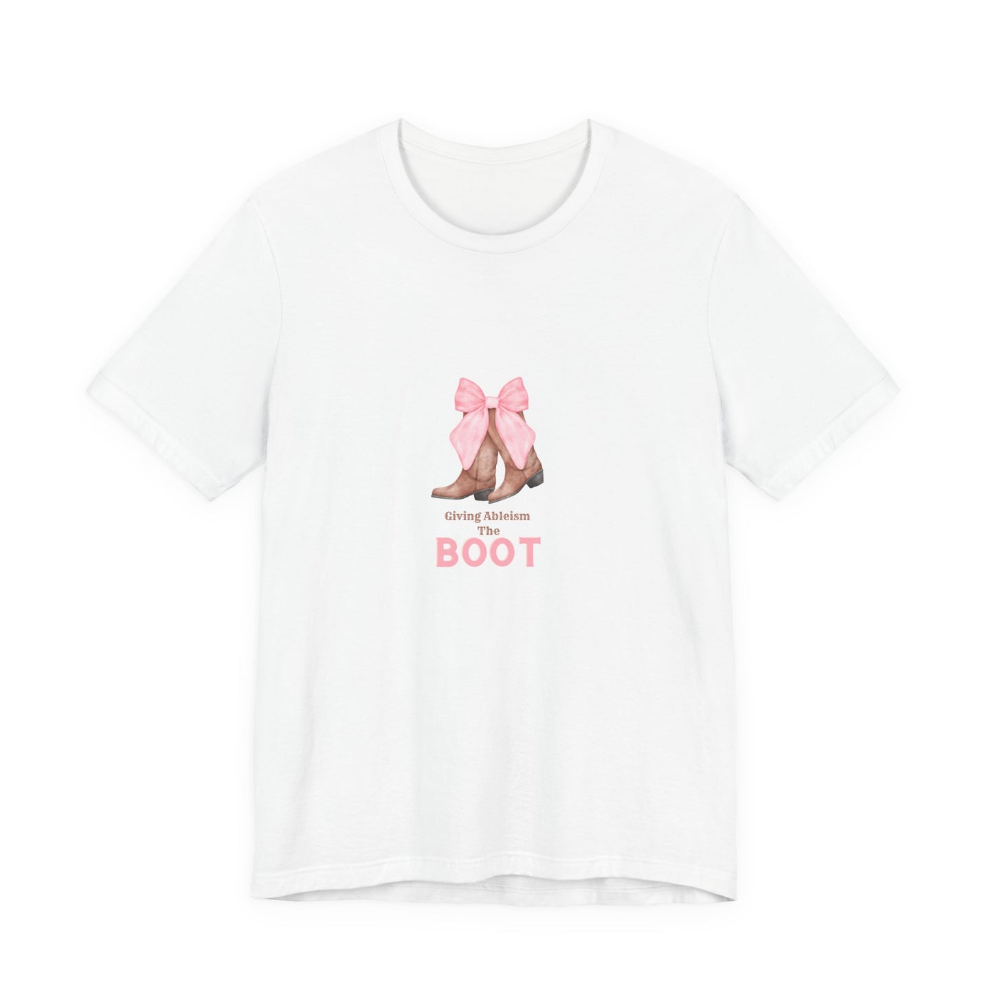 Giving Ableism The Boot Adult Tee | Cowgirl Boot Pattern