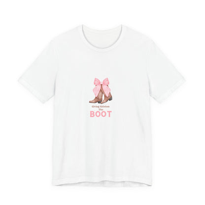Giving Ableism The Boot Adult Tee | Cowgirl Boot Pattern