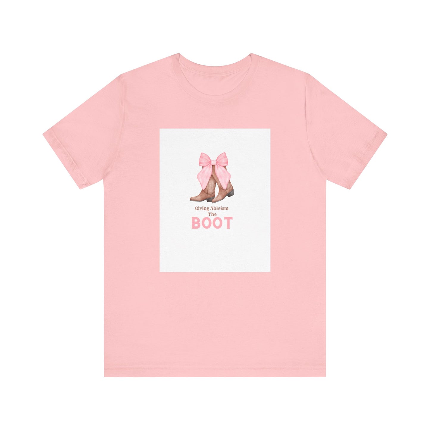 Giving Ableism The Boot Adult Tee | Cowgirl Boot Pattern