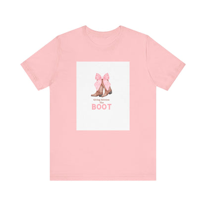 Giving Ableism The Boot Adult Tee | Cowgirl Boot Pattern